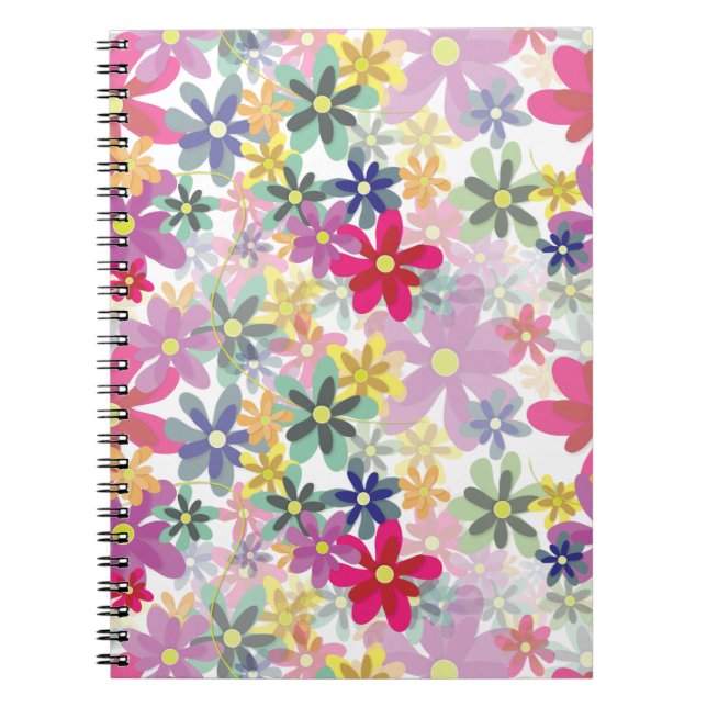 Blommar i Bloom (Sömlösa Mönster) Anteckningsbok (Framsidan)