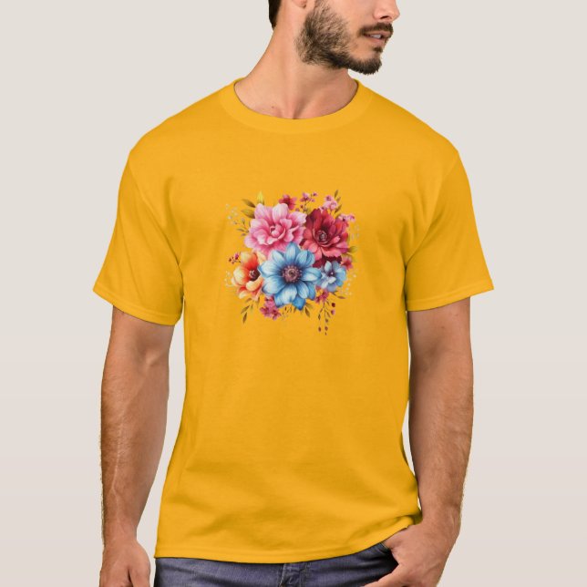 Blommar i Bloom: Vibrant Blommigt Serenity T Shirt (Framsida)
