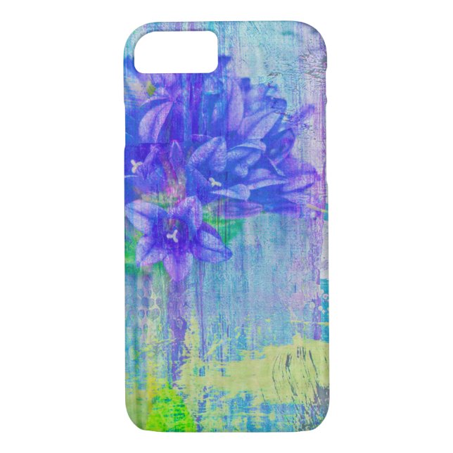 Blommar i Blue Violet Case-Mate iPhone Skal (Baksida)