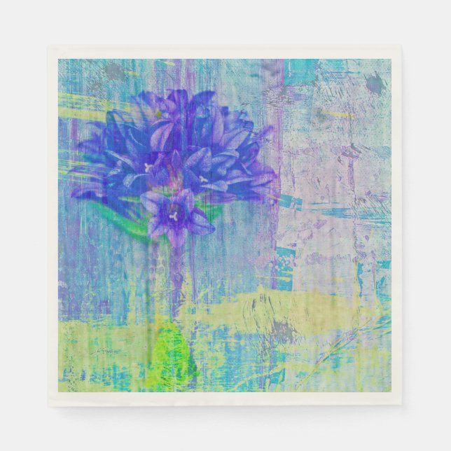 Blommar i Blue Violet Pappersservett (Framsidan)