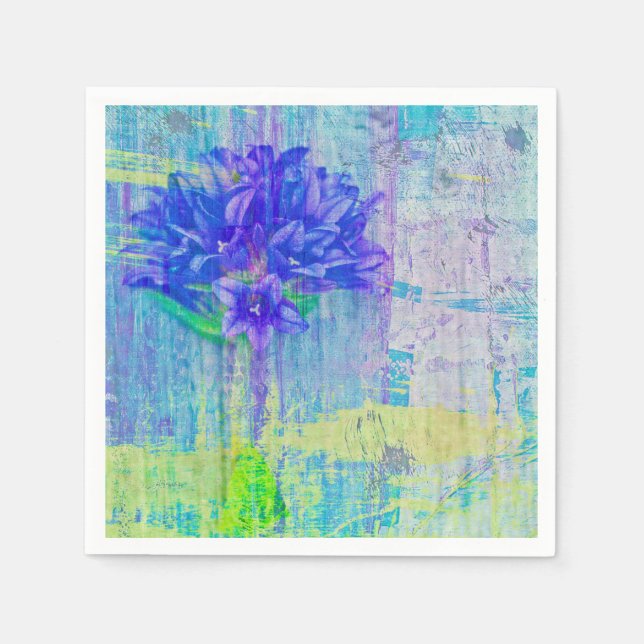 Blommar i Blue Violet Pappersservett (Framsidan)