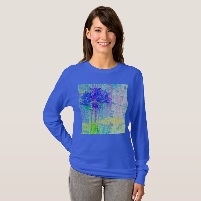 Blommar i Blue Violet T Shirt (Hel framsida)