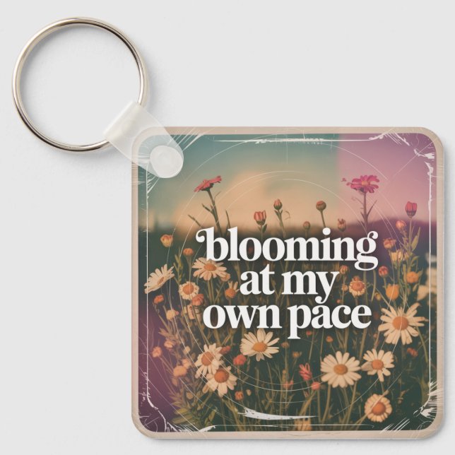 Blommar i min egen takt nyckelring (Framsida)