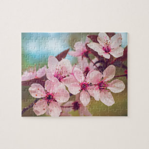 Blommar i Plum Träd, utmanande 8" x 10" Pussel