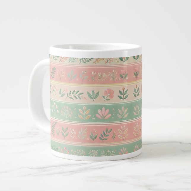 Blommar i Rand Kaffe Mugg Jumbo Mugg (Framsida vänster)