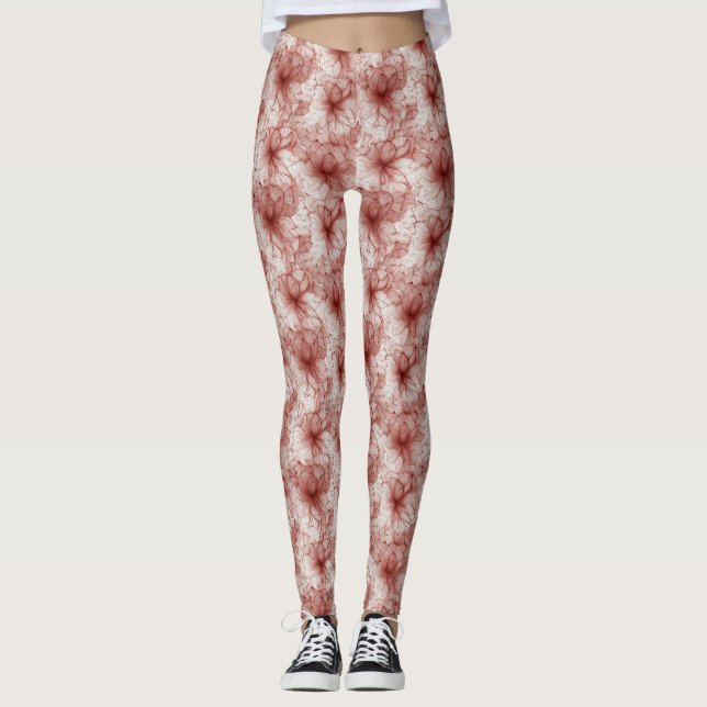 Blommar i Scarlet Veil Leggings (Framsida)
