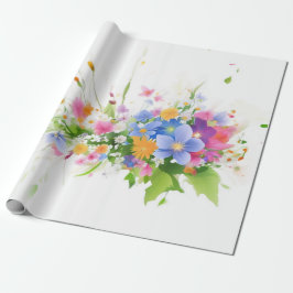 Blommar i vattenfärg presentpapper