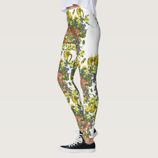 Blommar Illustrationer Leggings (Vänster)