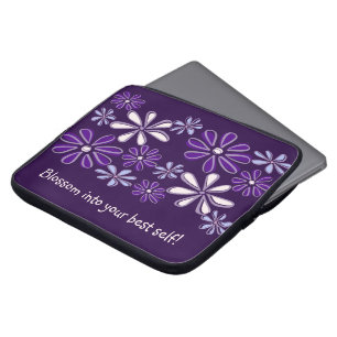 Blommar in i ditt bästa, Lila Flower Mönster Laptop Fodral