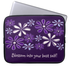 Blommar in i ditt bästa, Lila Flower Mönster Laptop Fodral