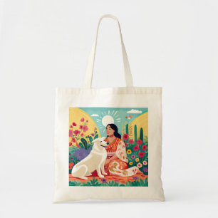 Blommar Kärlek for Self, Woman & Rädding Hund Tote Tygkasse
