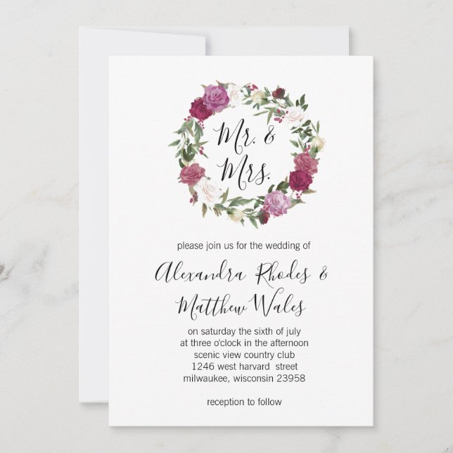 Blommar Kärlek Inbjudningar (Framsida)