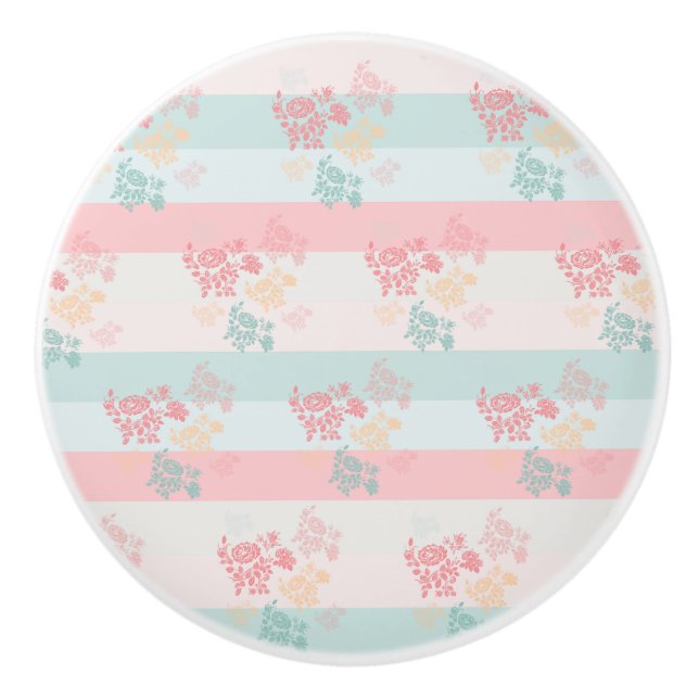 Blommar keramisk knopp (Framsidan)