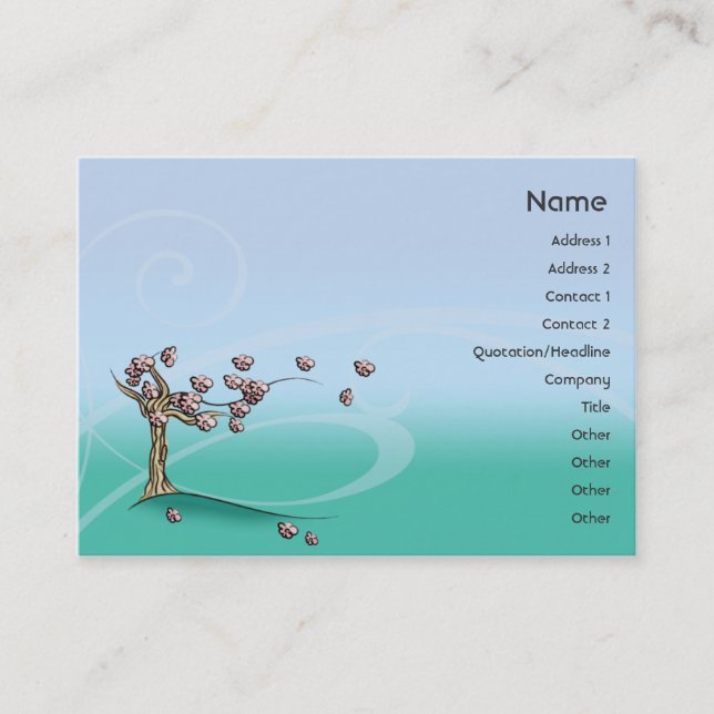 Blommar - knubbig visitkort (Framsida)