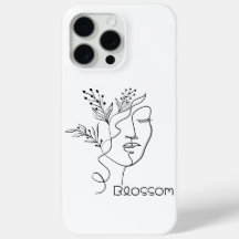 Blommar Line Art Woman Head Elegant Minimal Black
