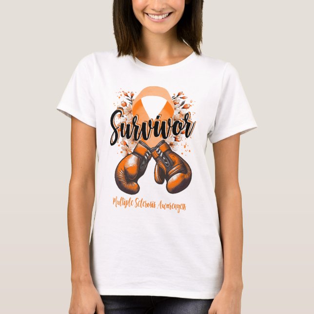 Blommar Många Sclerosis Warrior Survivor T Shirt (Framsida)