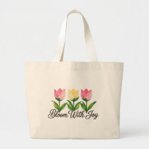 Blommar med glädje Rosa Tulpan Blommig Totebag
