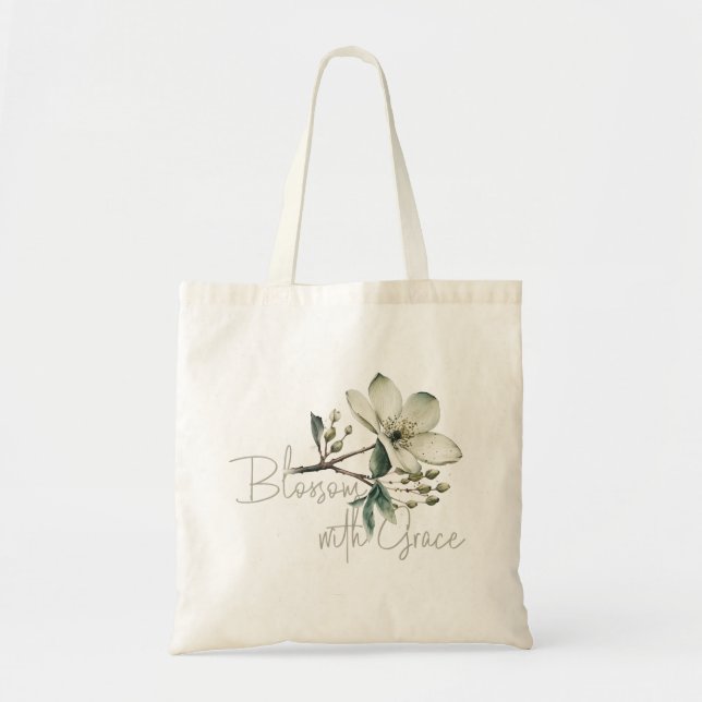 Blommar med grace inspirerande blommor tygkasse (Framsidan)