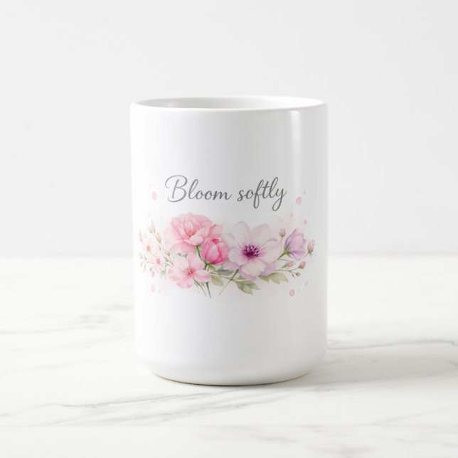 Blommar Mjukt – Pastell Akvarell Blommor Kaffemugg (Center)