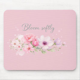 Blommar Mjukt – Pastell Färgade Vattenfärg Blommor Musmatta