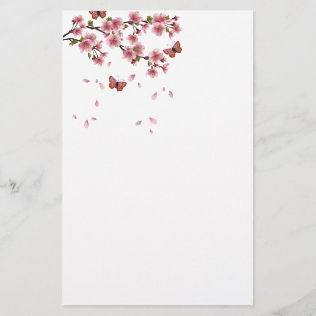 Blommar och fjärilar brevpapper (Framsida)