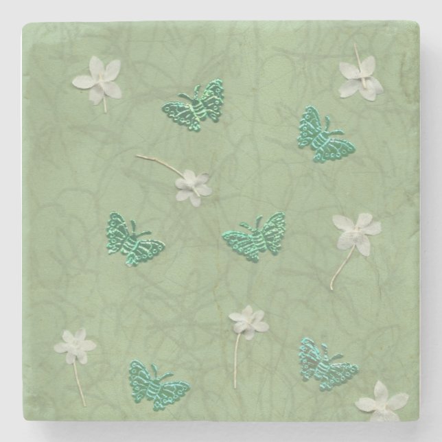 Blommar och fjärilar stenunderlägg (Framsidan)