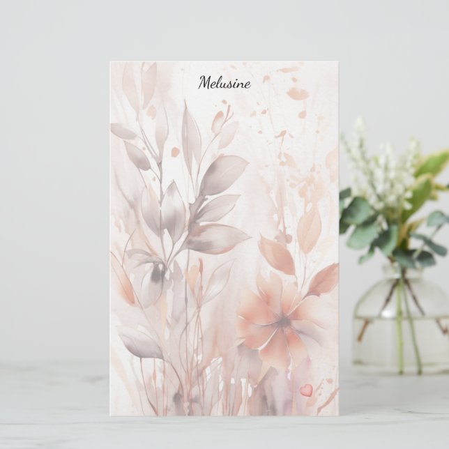 Blommar och Löv Stationery Brevpapper (Stående Fram)