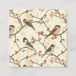 Blommar och Sång Fyrkantigt Visitkort