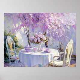 Blommar och tea poster