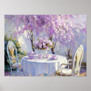 Blommar och tea poster