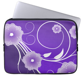 Blommar och trådar för lila Blommigt Laptop Sleeve