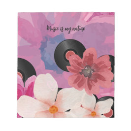 Blommar och vinyl anteckningsblock