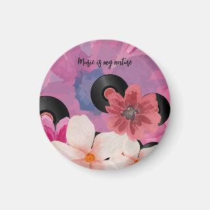 Blommar och vinyl magnet
