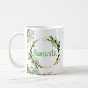 Blommar Olive Träd Grenar Kaffemugg