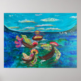 Blommar - Om Canvas Painting Poster