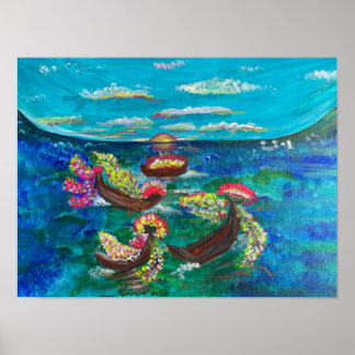 Blommar - Om Canvas Painting Poster