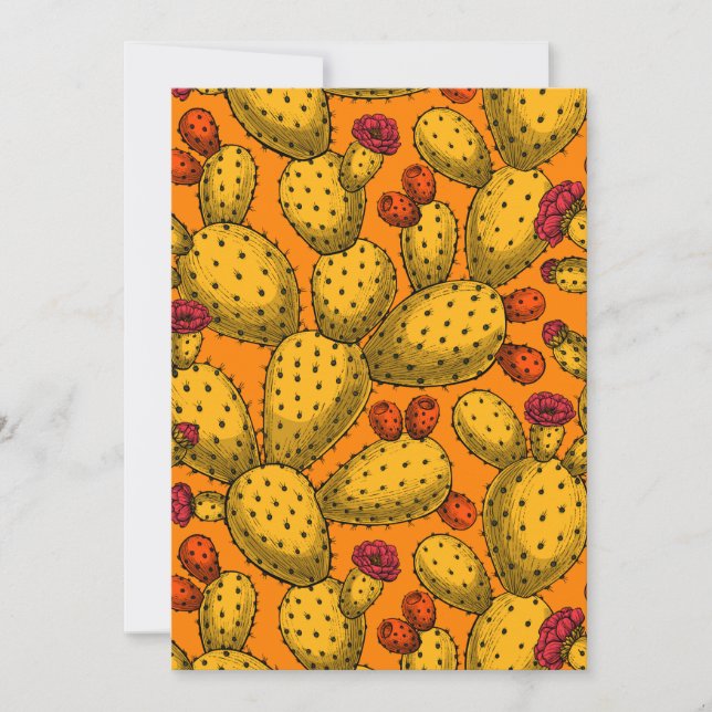 Blommar opuntia i gult (Framsida)