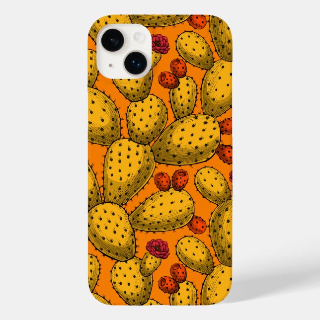Blommar opuntia i gult (Baksida)