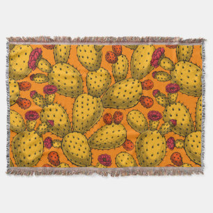 Blommar opuntia i gult filt