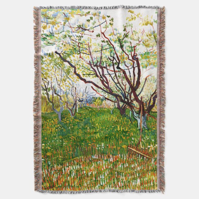 Blommar Orchard (1888) av Vincent Van Gogh Filt (Framsidan Vertikal)