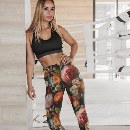 Blommar över beniggar leggings