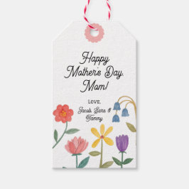 Blommar på mors dag presentetikett