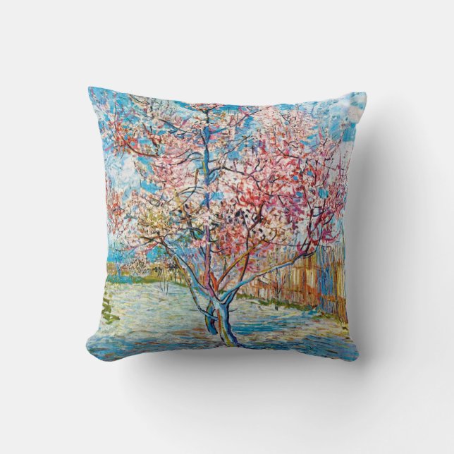 Blommar Peach Träd, Van Gogh Kudde (Framsida)