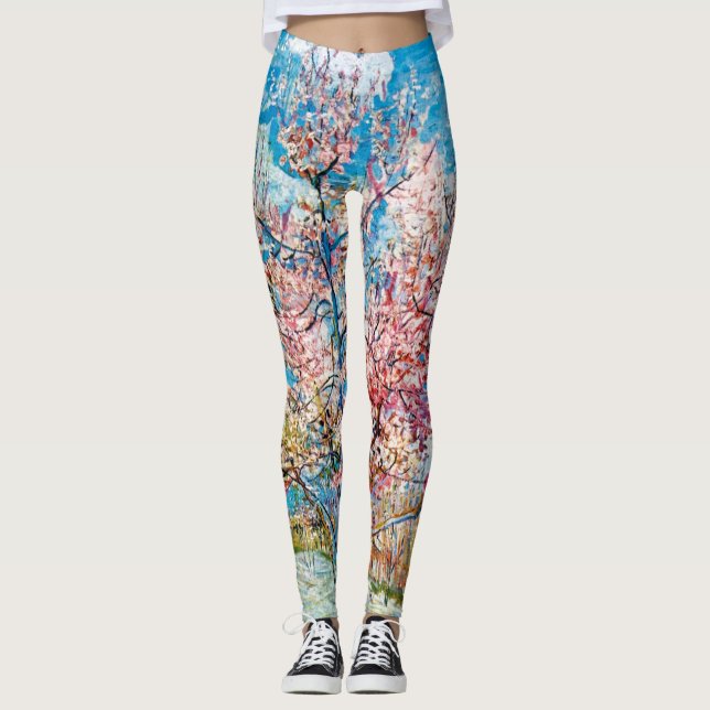 Blommar Peach Träd, Van Gogh Leggings (Framsida)