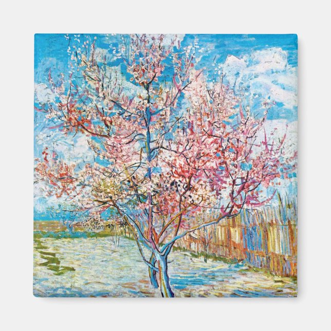 Blommar Peach Träd, Van Gogh Magnet (Framsidan)