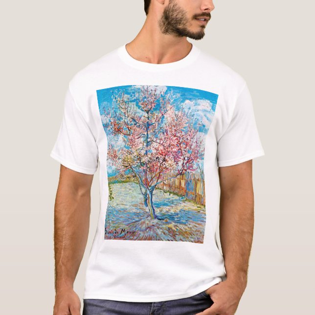 Blommar Peach Träd, Van Gogh T Shirt (Framsida)