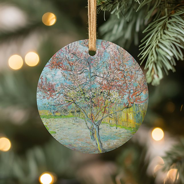 Blommar Peach Träd | Vincent van Gogh Julgransprydnad Keramik (Skapare uppladdad)