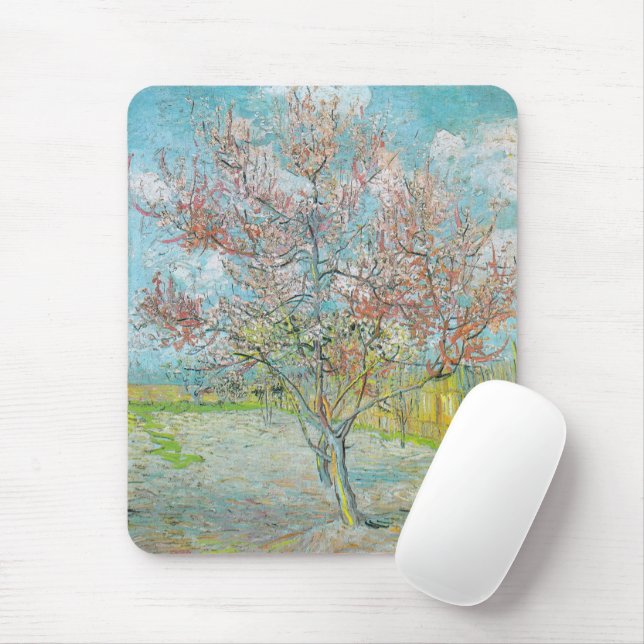 Blommar Peach Träd | Vincent van Gogh Musmatta (Med mus)