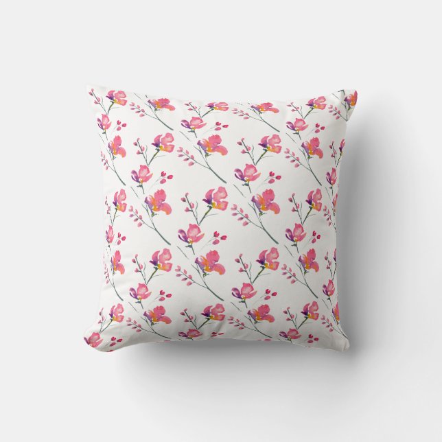 Blommar Pillow för enkel Rosa Cherry Kudde (Framsida)