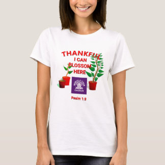 Blommar Planterad här Christian Church ADD LOGOTYP T Shirt